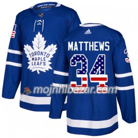 Dresovi Toronto Maple Leafs Auston Matthews 34 Adidas 2017-2018 Plava USA Flag Fashion Authentic - Muške